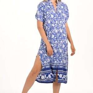 Walker & Wade Day Break Dress-Indigo Tropical NWT